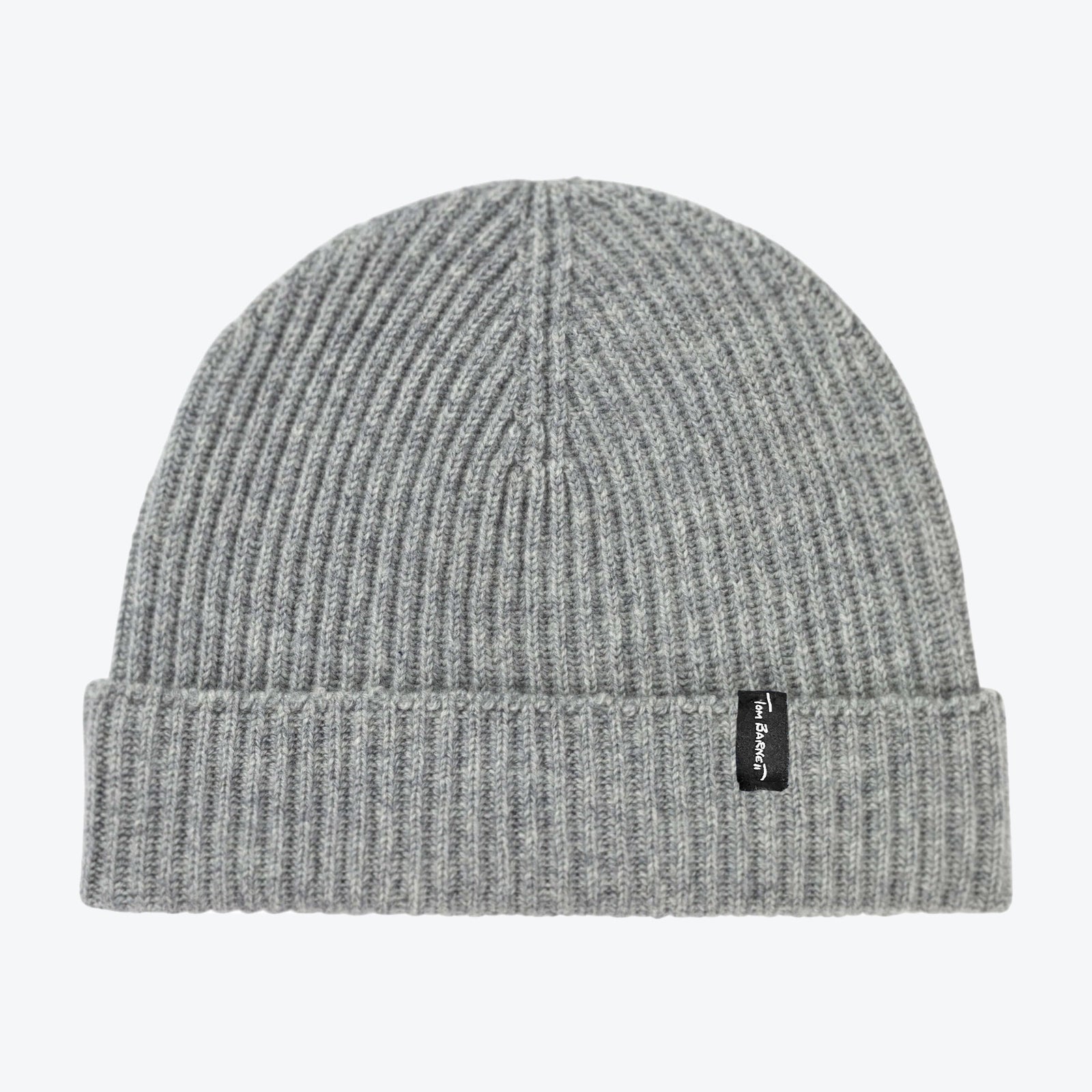 Tom Barnett Cement Signature Cashmere Ribbed Beanie | Tom Barnett New York